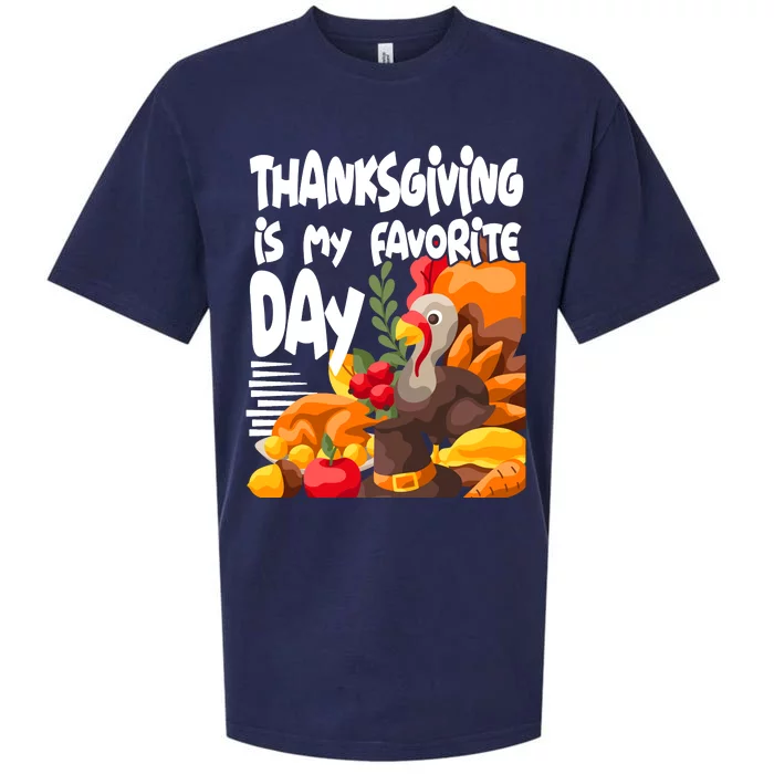 Thanksgiving Is My Favorite Day Turkey Sueded Cloud Jersey T-Shirt