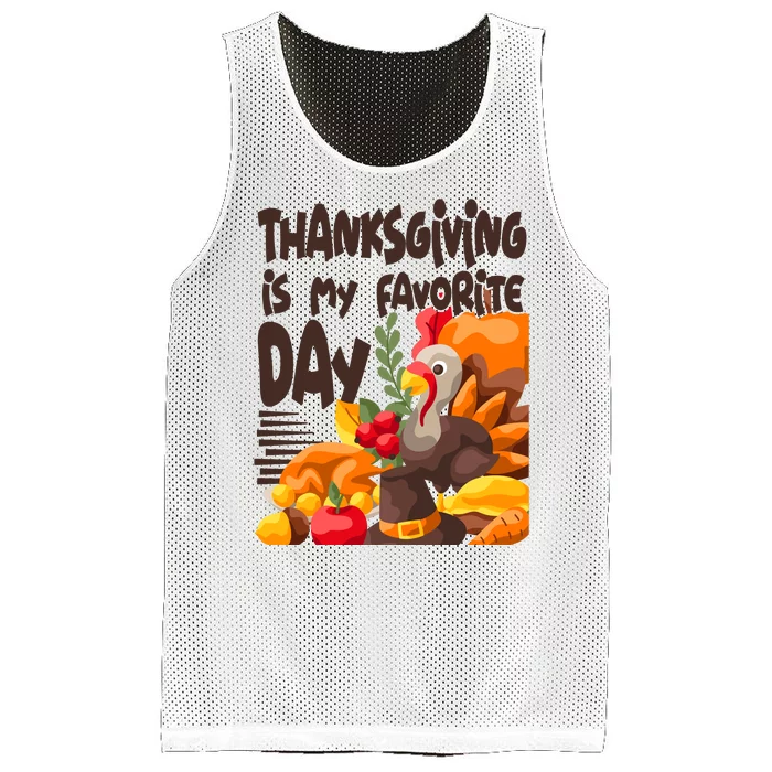 Thanksgiving Is My Favorite Day Turkey Mesh Reversible Basketball Jersey Tank