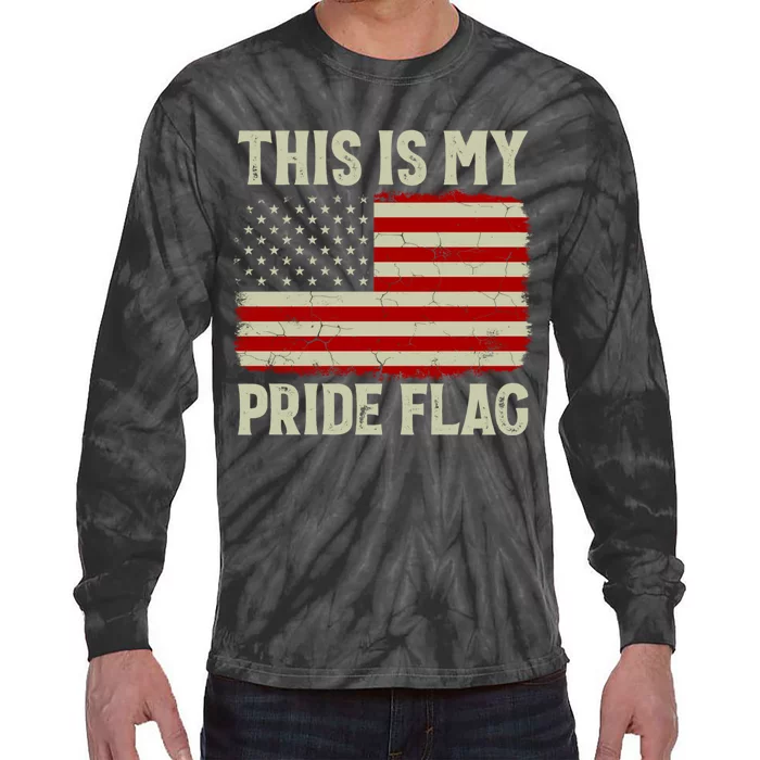 This Is My Pride Flag USA American Flag 4th Of July Pride Flag Tie-Dye Long Sleeve Shirt