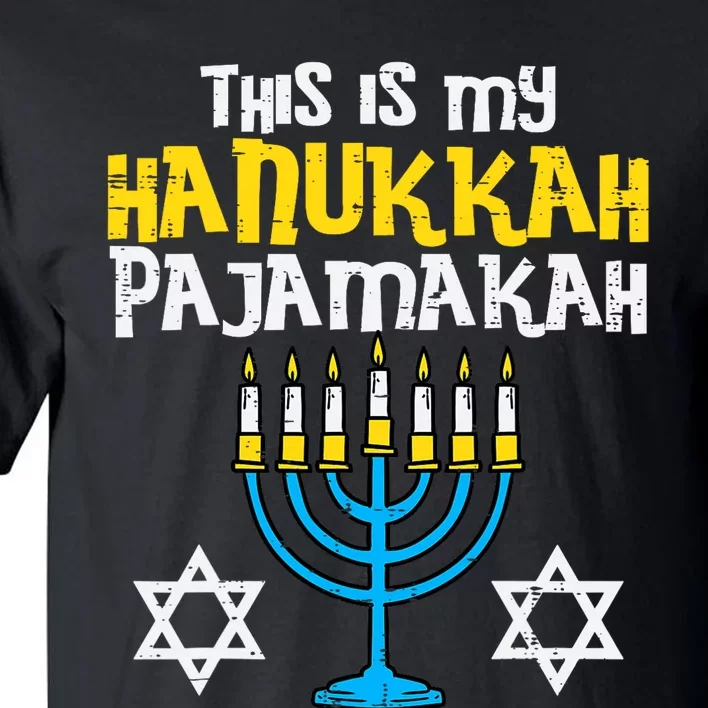 This Is My Hanukkah Pajamakah Menorah Chanukah Pajamas PJs Tall T-Shirt