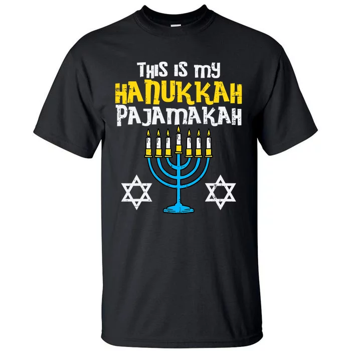 This Is My Hanukkah Pajamakah Menorah Chanukah Pajamas PJs Tall T-Shirt