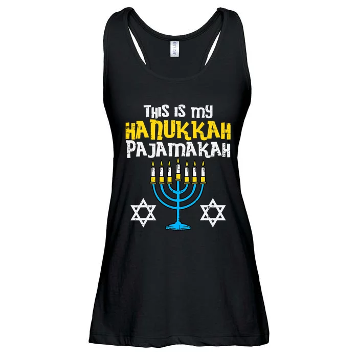 This Is My Hanukkah Pajamakah Menorah Chanukah Pajamas PJs Ladies Essential Flowy Tank