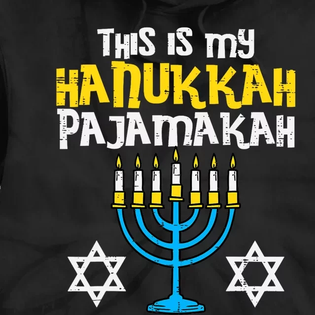 This Is My Hanukkah Pajamakah Menorah Chanukah Pajamas PJs Tie Dye Hoodie