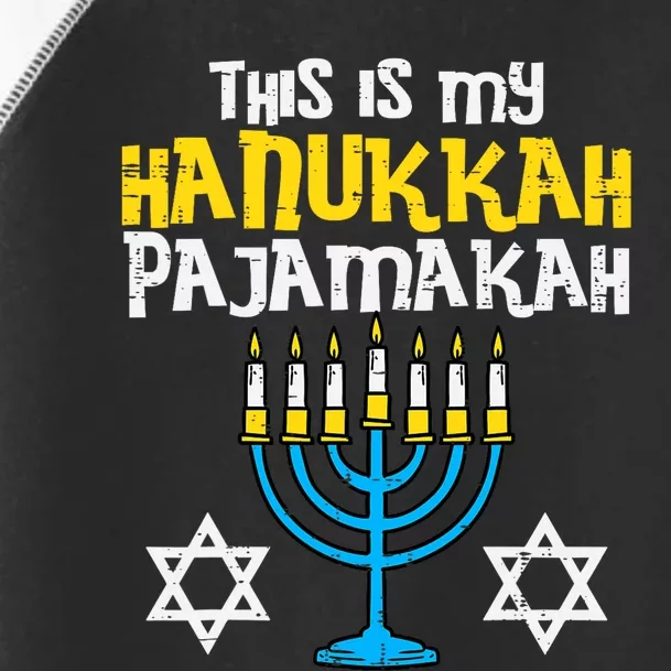 This Is My Hanukkah Pajamakah Menorah Chanukah Pajamas PJs Toddler Fine Jersey T-Shirt