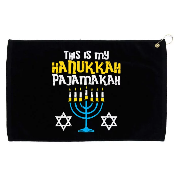 This Is My Hanukkah Pajamakah Menorah Chanukah Pajamas PJs Grommeted Golf Towel