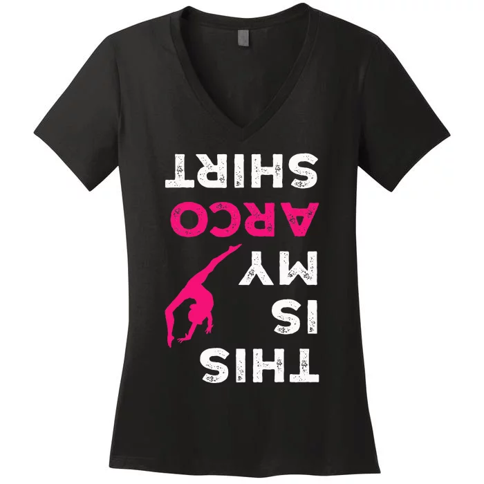 This Is My Acro  Gymnastics Gymnast Acrobatics Women's V-Neck T-Shirt