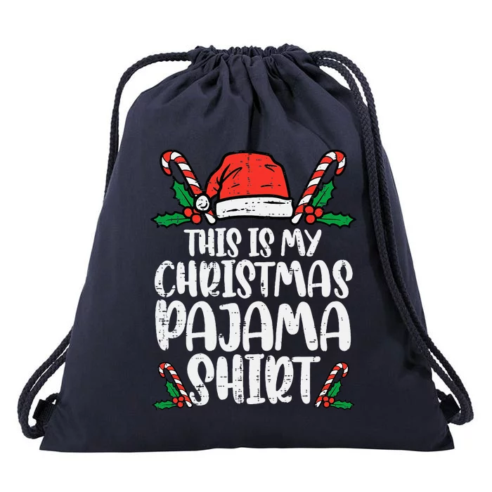 This Is My Christmas Pajama Funny Xmas Pjs Drawstring Bag