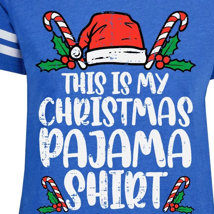 This Is My Christmas Pajama Funny Xmas Pjs Enza Ladies Jersey Football T-Shirt