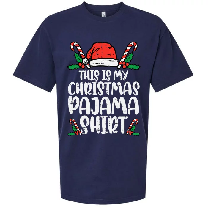 This Is My Christmas Pajama Funny Xmas Pjs Sueded Cloud Jersey T-Shirt