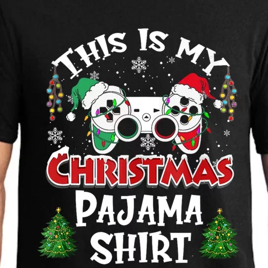 This Is My Christmas Pajama Santa Hat Gamer Video Game Xmas Great Gift Pajama Set