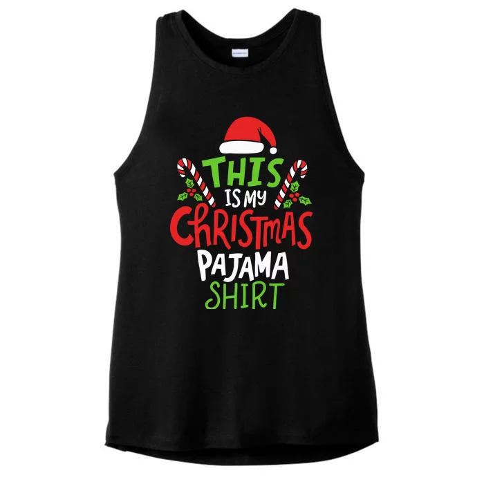 This Is My Christmas Pajama Ladies Tri-Blend Wicking Tank