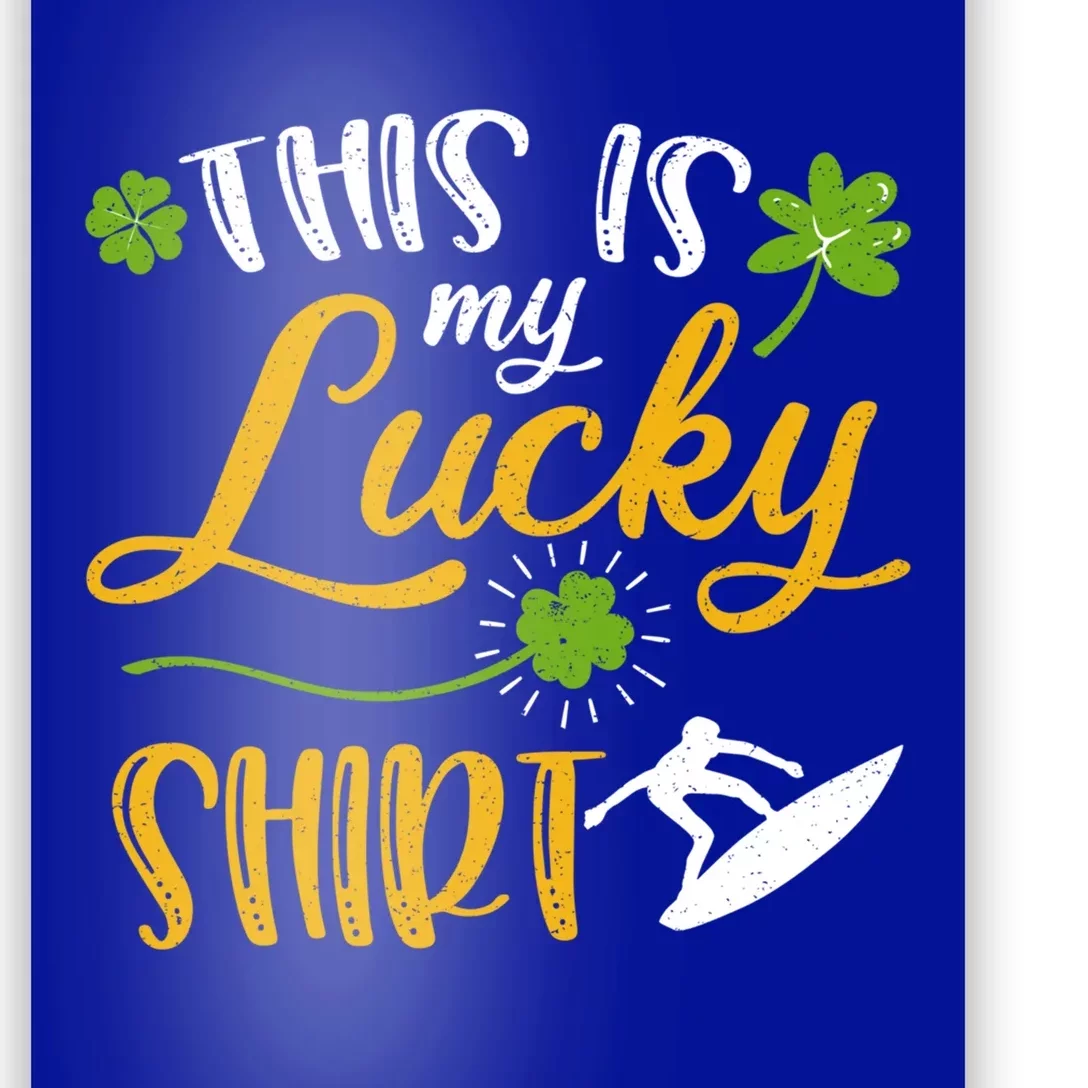 This Is My Lucky Surfing Shamrock Gift St Patricks Day Gift Poster