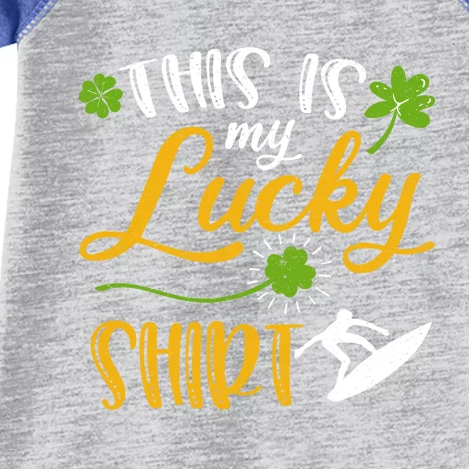 This Is My Lucky Surfing Shamrock Gift St Patricks Day Gift Infant Baby Jersey Bodysuit