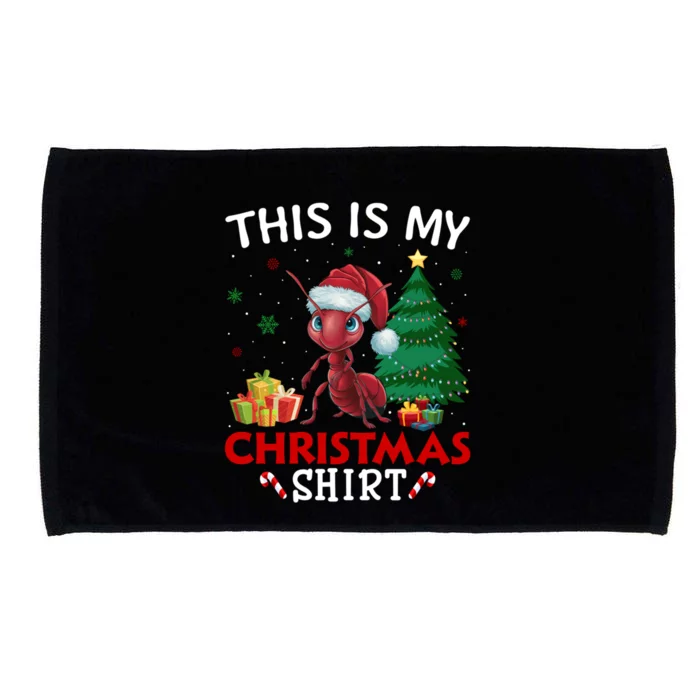 This Is My Ant Santa Hat Christmas Pajama Gift Microfiber Hand Towel