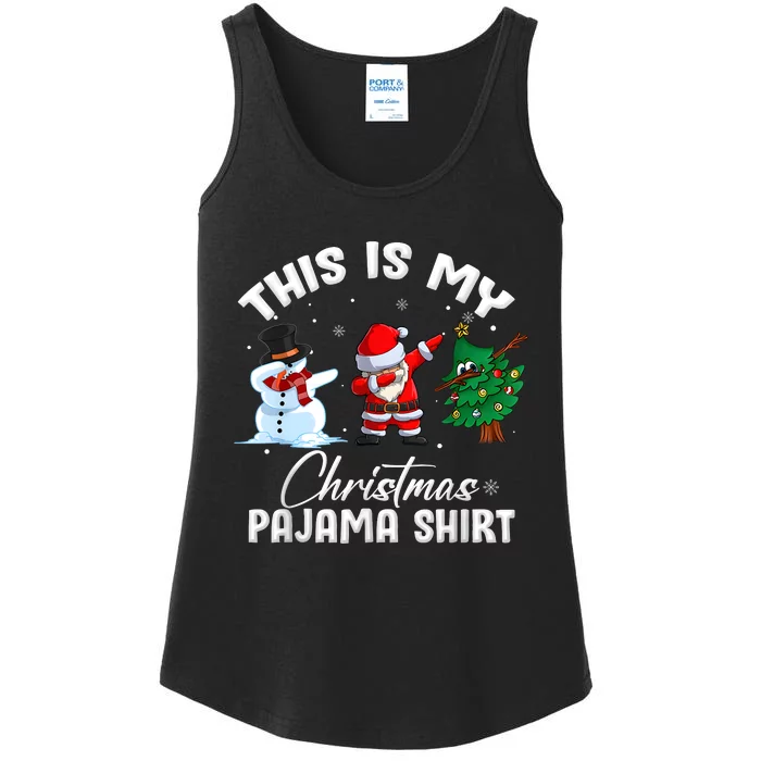 This Is My Christmas Pajama Funny Matching Family Ladies Essential Tank