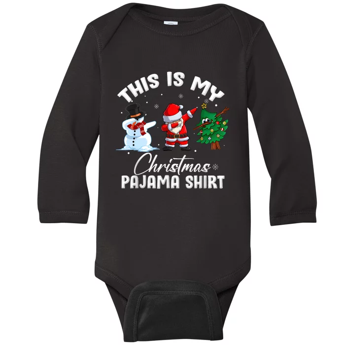 This Is My Christmas Pajama Funny Matching Family Baby Long Sleeve Bodysuit