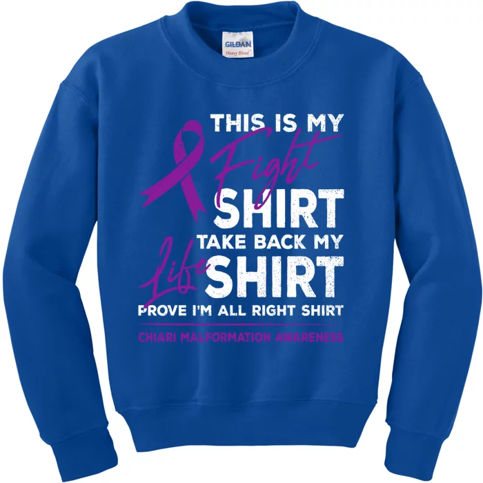 This Is My Fighgift Chiari Malformation Awareness Ribbon Great Gift Kids Sweatshirt