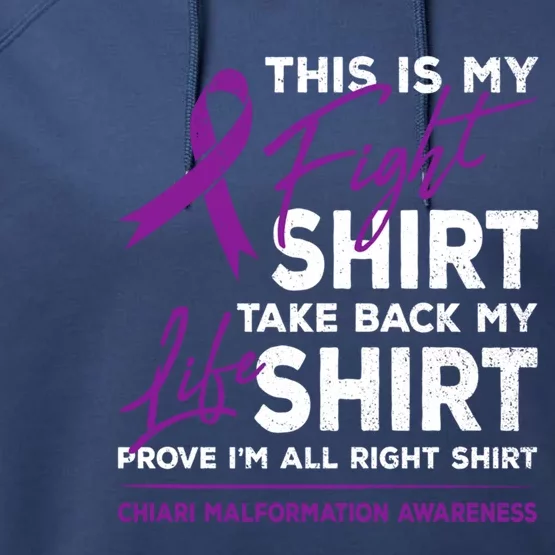 This Is My Fighgift Chiari Malformation Awareness Ribbon Great Gift Performance Fleece Hoodie