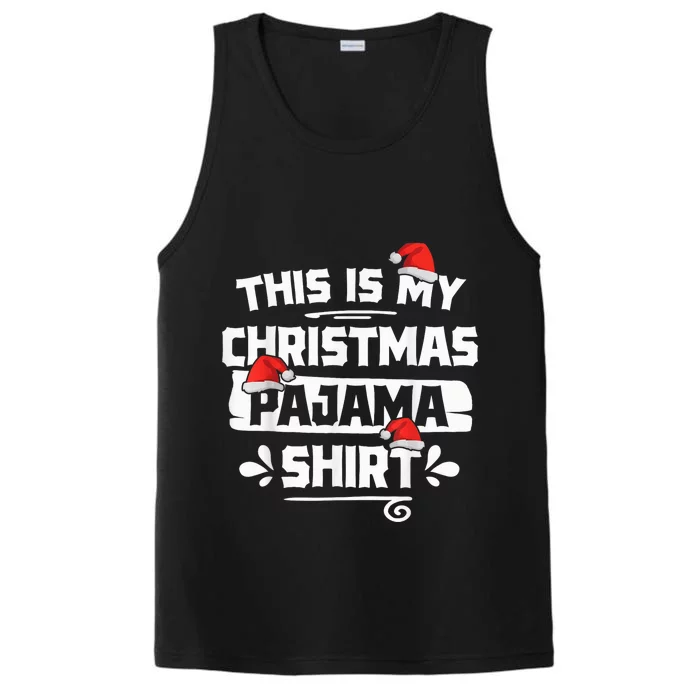 This Is My Christmas Pajama Shirt Funny Christmas Shirts Tee Performance Tank