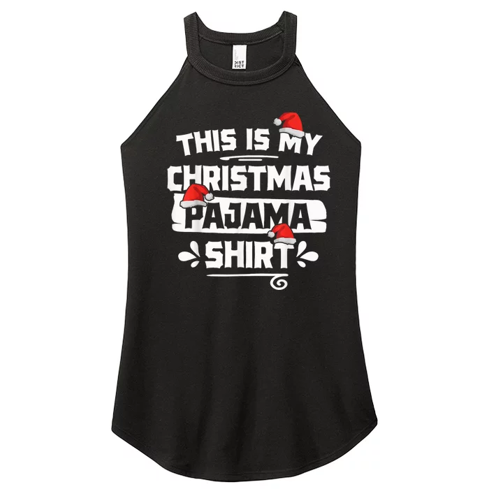 This Is My Christmas Pajama Shirt Funny Christmas Shirts Tee Women’s Perfect Tri Rocker Tank