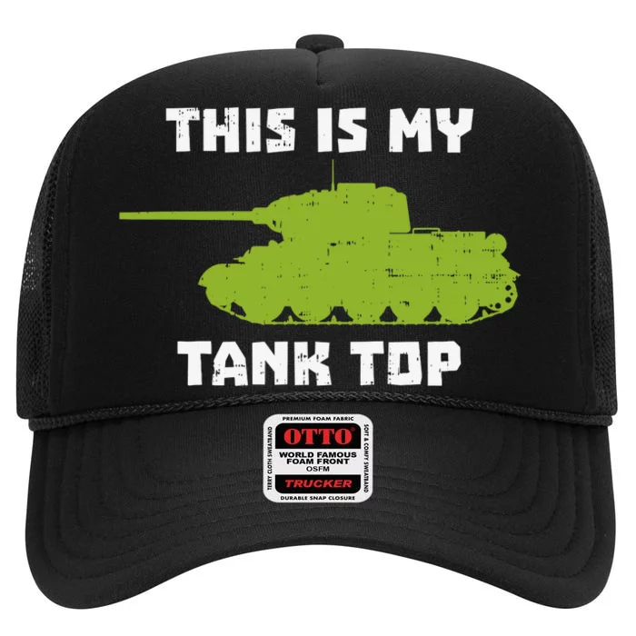 This Is My Tank Top Funny Military Army High Crown Mesh Trucker Hat