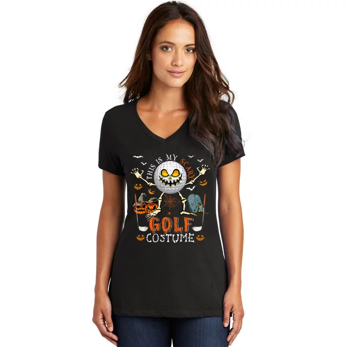 This Is My Scary Golf Costume Halloween Women's V-Neck T-Shirt