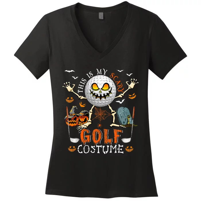 This Is My Scary Golf Costume Halloween Women's V-Neck T-Shirt