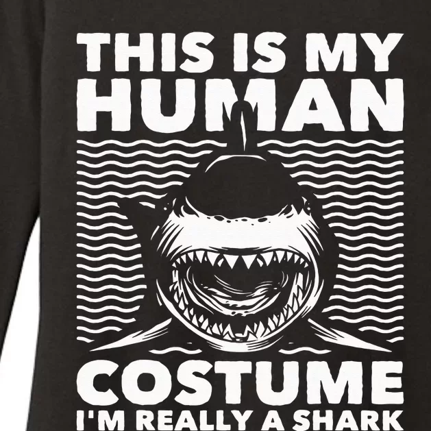 This Is My Human Costume Shark Lovers Marine Biologist Womens CVC Long Sleeve Shirt