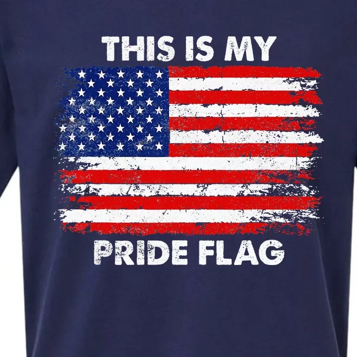 This Is My Pride Flag USA American 4th Of July Patriotic Sueded Cloud Jersey T-Shirt