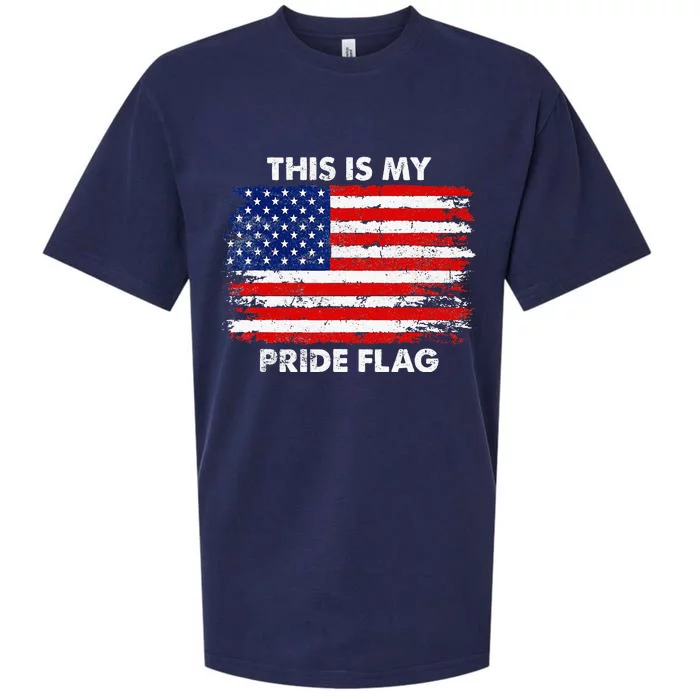 This Is My Pride Flag USA American 4th Of July Patriotic Sueded Cloud Jersey T-Shirt