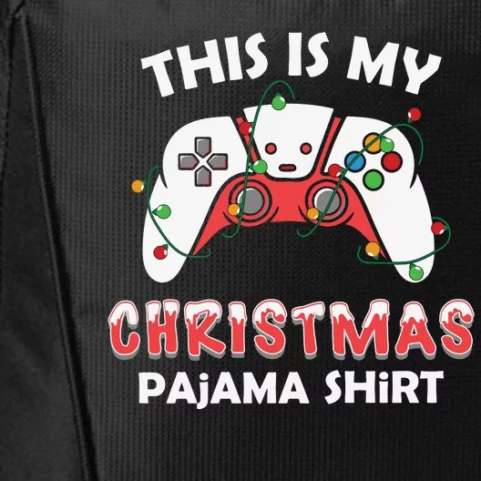 This Is My Christmas Pajama Shirts Funny Gamer City Backpack