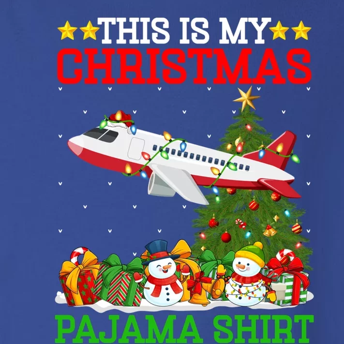 This Is My Christmas Tree Pajamas Airplane Christmas Gift Toddler Long Sleeve Shirt