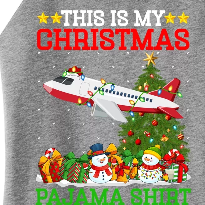 This Is My Christmas Tree Pajamas Airplane Christmas Gift Women’s Perfect Tri Rocker Tank