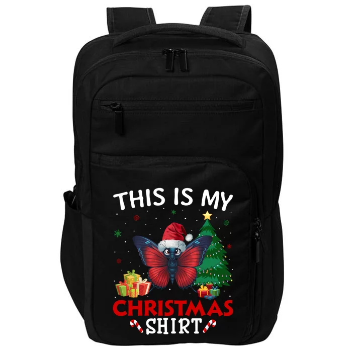 This Is My Butterfly Santa Hat Christmas Pajama Gift Impact Tech Backpack