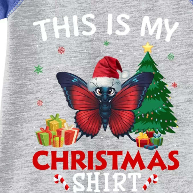 This Is My Butterfly Santa Hat Christmas Pajama Gift Infant Baby Jersey Bodysuit