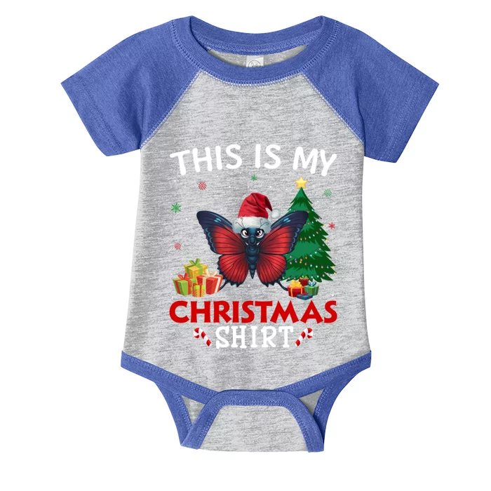 This Is My Butterfly Santa Hat Christmas Pajama Gift Infant Baby Jersey Bodysuit