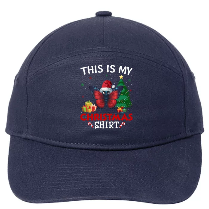 This Is My Butterfly Santa Hat Christmas Pajama Gift 7-Panel Snapback Hat