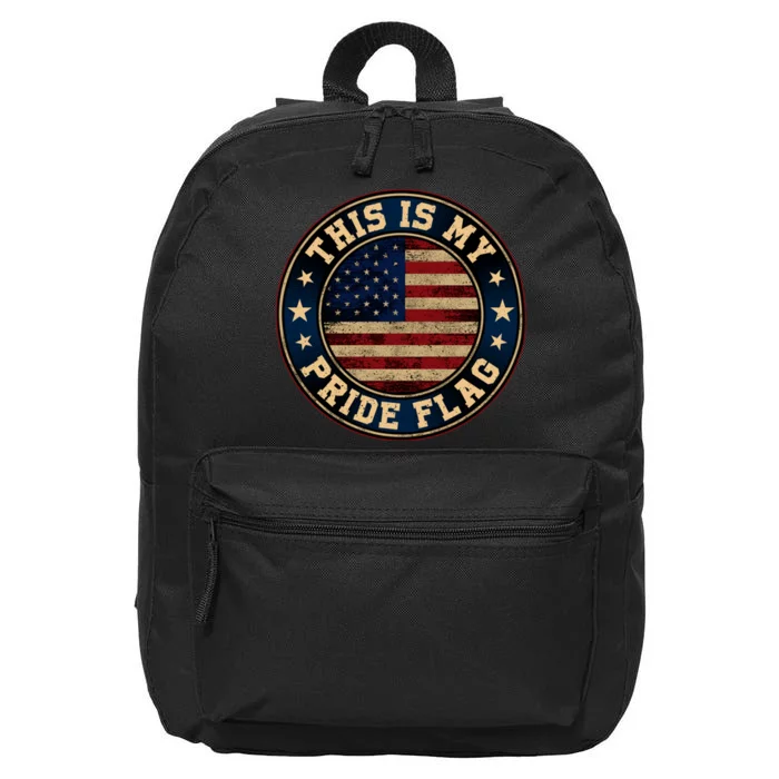 This Is My Pride Flag USA American Flag 4th Of July Pride Flag 16 in Basic Backpack