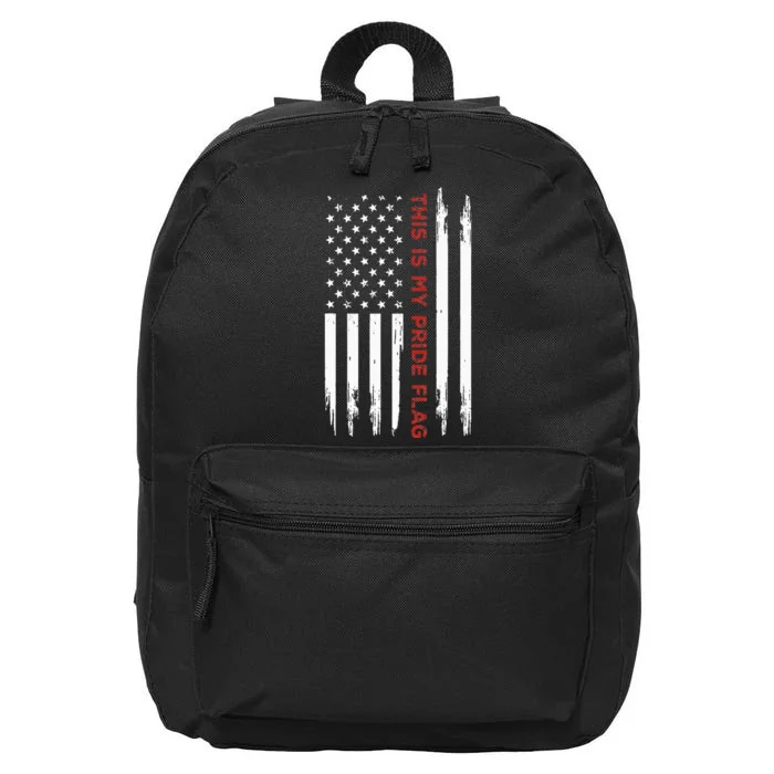 This Is My Pride Flag USA American 4th Of July 16 in Basic Backpack