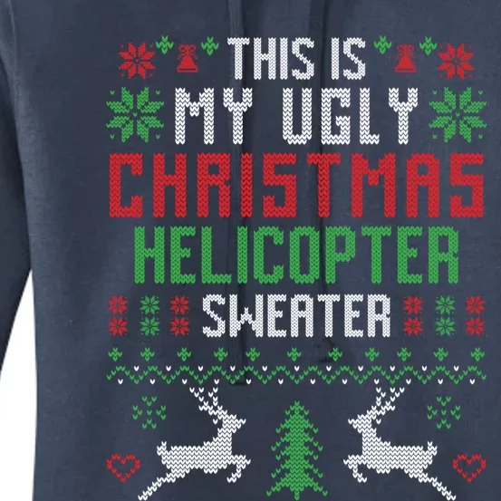 This Is My Ugly Christmas Helicopter Sweater Pilot Gift Women's Pullover Hoodie