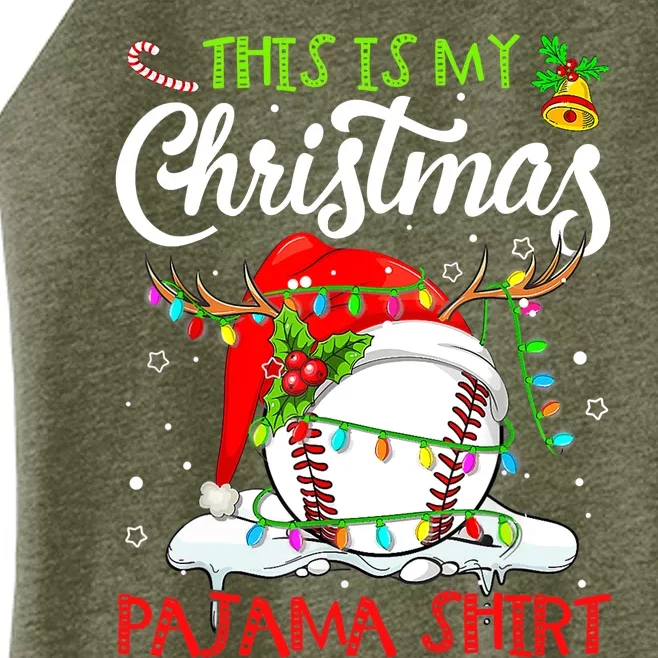 This Is My Christmas Baseball Pajama For Boys Women’s Perfect Tri Rocker Tank