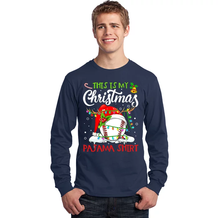 This Is My Christmas Baseball Pajama For Boys Long Sleeve Shirt