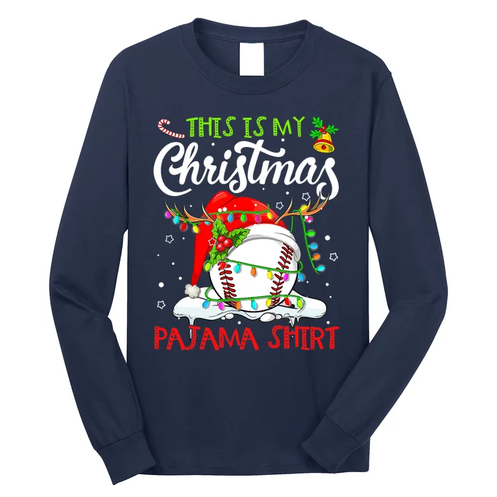 This Is My Christmas Baseball Pajama For Boys Long Sleeve Shirt