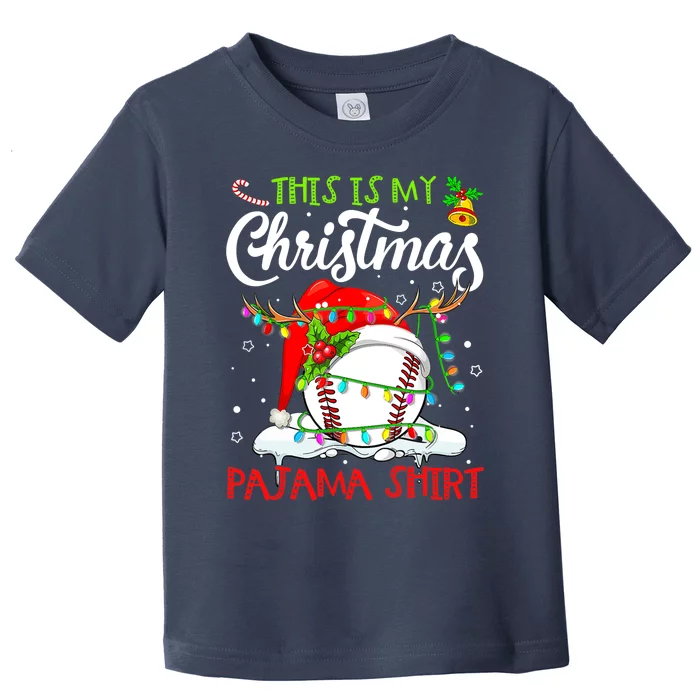 This Is My Christmas Baseball Pajama For Boys Toddler T-Shirt