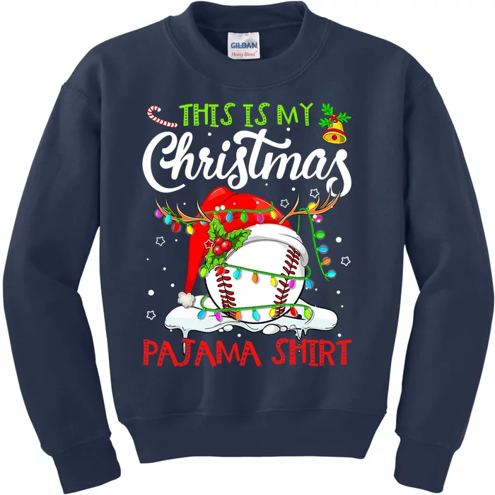 This Is My Christmas Baseball Pajama For Boys Kids Sweatshirt