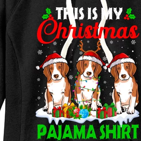 This Is My Christmas Pajama Beagle Dog Lights Xmas Meaningful Gift Women's Fleece Hoodie