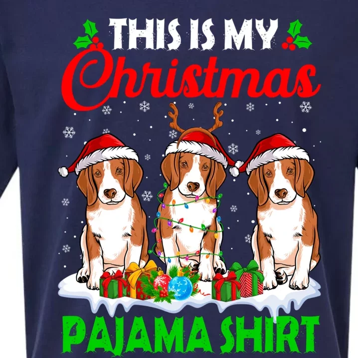 This Is My Christmas Pajama Beagle Dog Lights Xmas Meaningful Gift Sueded Cloud Jersey T-Shirt