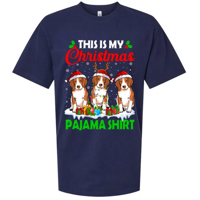 This Is My Christmas Pajama Beagle Dog Lights Xmas Meaningful Gift Sueded Cloud Jersey T-Shirt