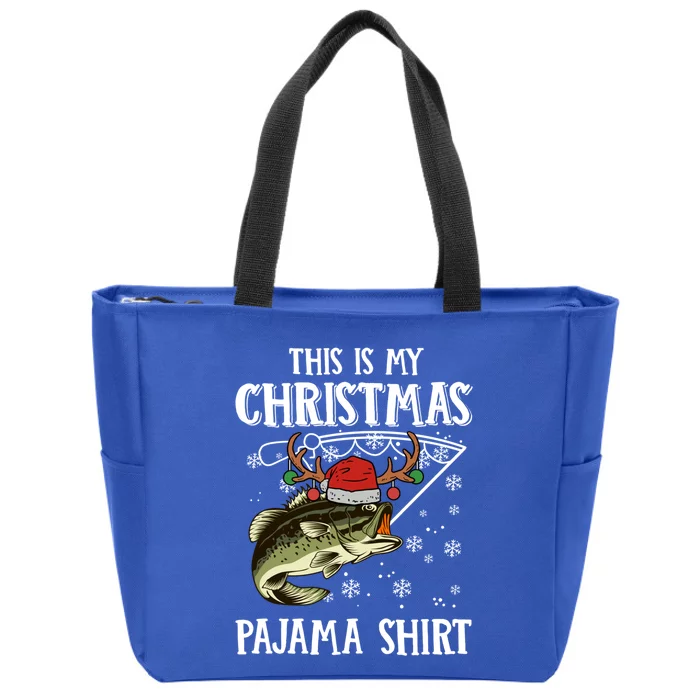 This Is My Christmas Cute Gift Fishing Xmas Dad Fisher Gift Zip Tote Bag