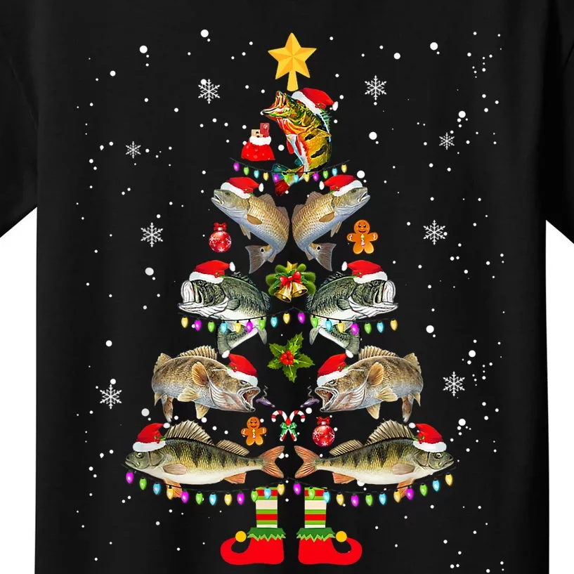 This Is My Christmas Merry Fishmas Fishing Kids T-Shirt